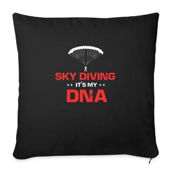Sky Diving C’est mon ADN Cool Retro Funny Sky Diver - Housse de coussin décorative 45 x 45 cm - noir - Devant