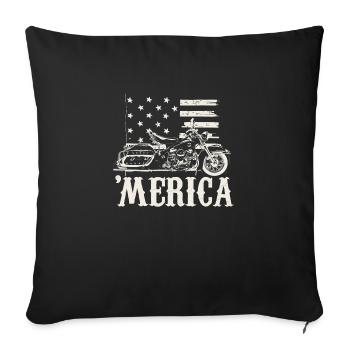 T-shirt moto biker - Housse de coussin décorative 45 x 45 cm - noir - Devant