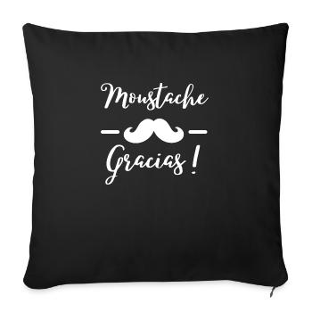 Design Moustache Gracias parfait pour un cadeau ! - Housse de coussin décorative 45 x 45 cm - noir - Devant