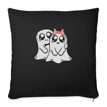 Homme Mme Fantômes Couple - Housse de coussin décorative 45 x 45 cm - noir - Devant