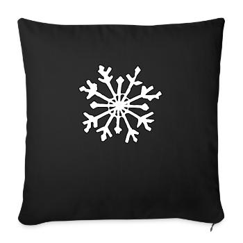 Snowflake Snow Winter Christmas Cold 13 - Sofa pillowcase 17,3'' x 17,3'' (45 x 45 cm) - black - Front