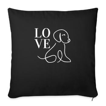 Chien d’amour - Housse de coussin décorative 45 x 45 cm - noir - Devant