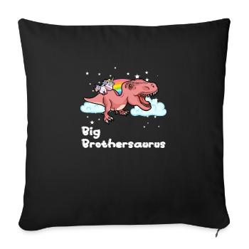 Frère frère frère Brother I cadeau - Housse de coussin décorative 45 x 45 cm - noir - Devant