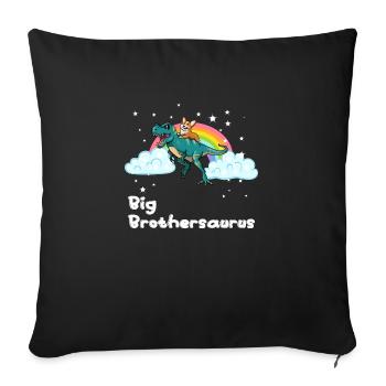 Frère frère frère Brother I cadeau - Housse de coussin décorative 45 x 45 cm - noir - Devant