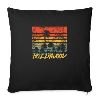 Palmen Retro Hollywood - Sofakissenbezug 45 x 45 cm - Schwarz - Vorne