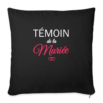 témoin de la mariée - Housse de coussin décorative 45 x 45 cm - noir - Devant