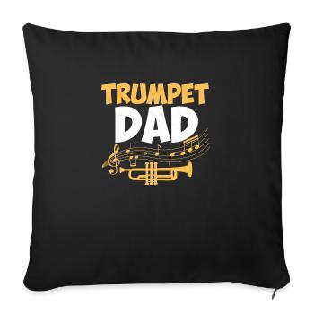Trompettiste Papa Trompettiste Père Trompettiste - Housse de coussin décorative 45 x 45 cm - noir - Devant