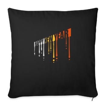 happy new year quote - Sofa pillowcase 17,3'' x 17,3'' (45 x 45 cm) - black - Front