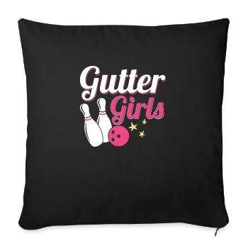 Joueuse de l’équipe Gutter Girls StrikeBowler - Housse de coussin décorative 45 x 45 cm - noir - Devant