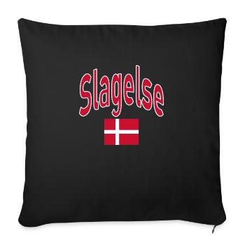 Slagelse Denmark flag - Sofa pillowcase 17,3'' x 17,3'' (45 x 45 cm) - black - Front