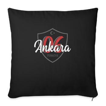 Ankara - Sofa pillowcase 17,3'' x 17,3'' (45 x 45 cm) - black - Front