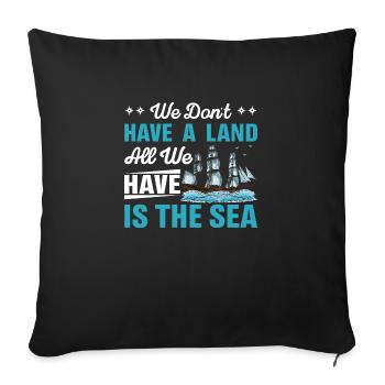 Voile de yacht qui dit drôle de voilier - Housse de coussin décorative 45 x 45 cm - noir - Devant