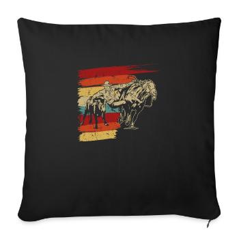Retro Steer Wrestling Rodeo Cowboy Bulldogging - Sofakissenbezug 45 x 45 cm - Schwarz - Vorne