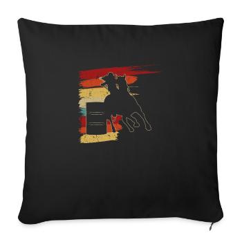 Barrel Racer Graphic, Rodeo Retro Barrel - Sofakissenbezug 45 x 45 cm - Schwarz - Vorne