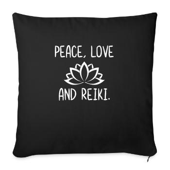 Paix Amour et Reiki - Housse de coussin décorative 45 x 45 cm - noir - Devant