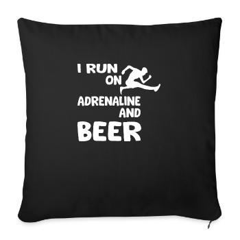Biking Running Marathon Triathlon Bike - Sofa pillowcase 17,3'' x 17,3'' (45 x 45 cm) - black - Front