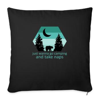 Adventure Travel Hiking Mountain - Sofa pillowcase 17,3'' x 17,3'' (45 x 45 cm) - black - Front