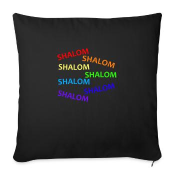SHALOM RAINBOW WATERFALL - Geschenkidee - Sofakissenbezug 45 x 45 cm - Schwarz - Vorne