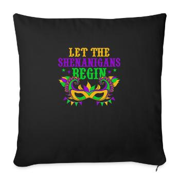 Let The Shenanigans Begin Mardi Gras Party - Sofa pillowcase 17,3'' x 17,3'' (45 x 45 cm) - black - Front
