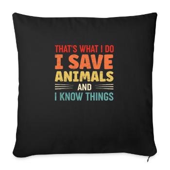 I save animals - Housse de coussin décorative 45 x 45 cm - noir - Devant
