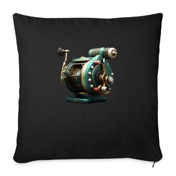 Fishing Reel Fishing Reel Natural Fish - Sofa pillowcase 17,3'' x 17,3'' (45 x 45 cm) - black - Front
