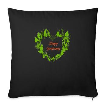 Bon jardinage - Housse de coussin décorative 45 x 45 cm - noir - Devant