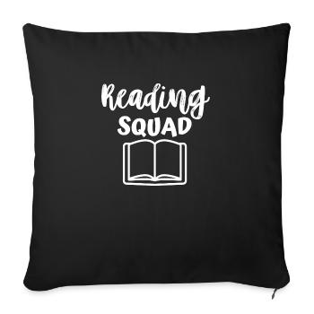 reading squad - Sofa pillowcase 17,3'' x 17,3'' (45 x 45 cm) - black - Front