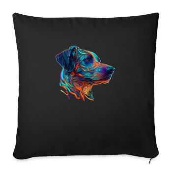 Rhodesian Ridgeback Dog breed vector dog in colorful - Sofa pillowcase 17,3'' x 17,3'' (45 x 45 cm) - black - Front