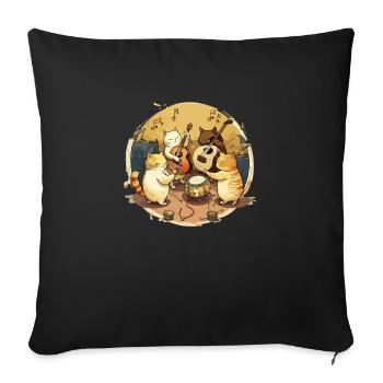 Concert de chats - Housse de coussin décorative 45 x 45 cm - noir - Devant