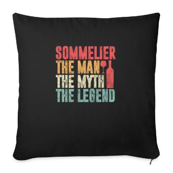 Sommelier l’homme le mythe la légende - Housse de coussin décorative 45 x 45 cm - noir - Devant