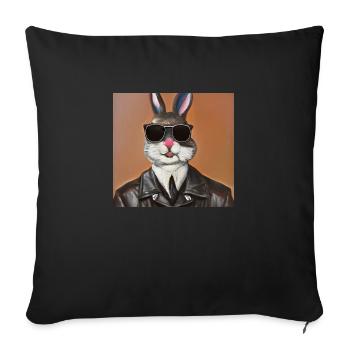 Lapin de la mafia - Housse de coussin décorative 45 x 45 cm - noir - Devant