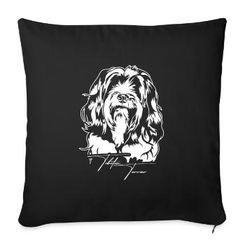 Tibetan Terrier Portrait Dog Portrait Wilsigns - Sofa pillowcase 17,3'' x 17,3'' (45 x 45 cm) - black - Front