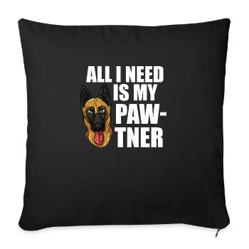 All I need is my pawtner Design for a unit - Sofakissenbezug 45 x 45 cm - Schwarz - Vorne