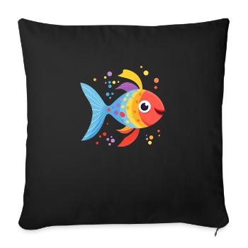 Beautiful colorful fish swimming in the sea - Sofa pillowcase 17,3'' x 17,3'' (45 x 45 cm) - black - Front