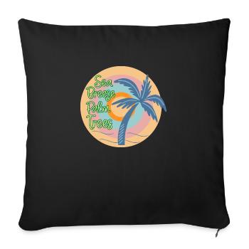 Sea breeze palm tress - Sofa pillowcase 17,3'' x 17,3'' (45 x 45 cm) - black - Front