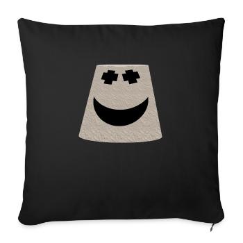 bucket smile face emoticon - Sofa pillowcase 17,3'' x 17,3'' (45 x 45 cm) - black - Front
