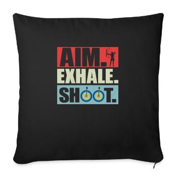 Aim Exhale Shoot. Archery Target Bow & Arrows - Sofakissenbezug 45 x 45 cm - Schwarz - Vorne