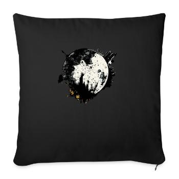 Moon graffiti black and white - Sofa pillowcase 17,3'' x 17,3'' (45 x 45 cm) - black - Front