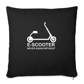 E-Scooter Roller Scooter - Sofakissenbezug 45 x 45 cm - Schwarz - Vorne