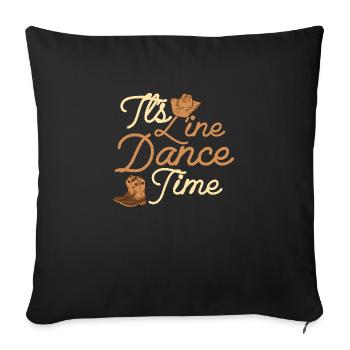 C’est l’heure de la danse en ligne Musique country occidentale - Housse de coussin décorative 45 x 45 cm - noir - Devant