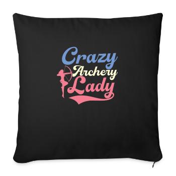 Crazy Archery Lady Archer Target Bow & Arrows - Sofakissenbezug 45 x 45 cm - Schwarz - Vorne