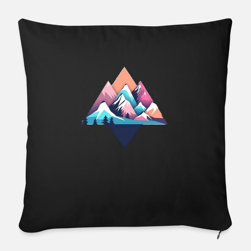 Berge - Sofakissenbezug 45 x 45 cm - Schwarz