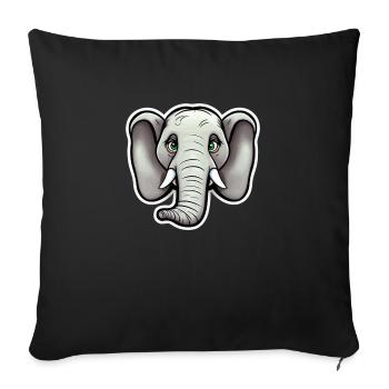 Gentle Giant: Majestic Elephant - Sofa pillowcase 17,3'' x 17,3'' (45 x 45 cm) - black - Front
