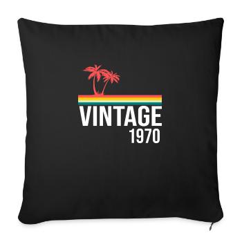 Logo vintage 1970 - Housse de coussin décorative 45 x 45 cm - noir - Devant