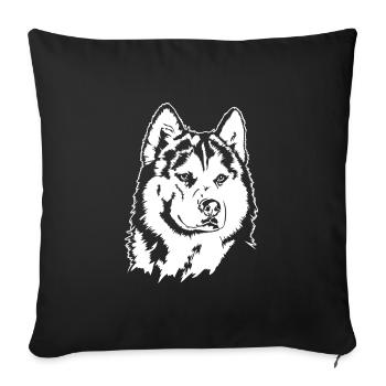 Siberian Husky Portrait Dogs Dog Wilsigns - Sofa pillowcase 17,3'' x 17,3'' (45 x 45 cm) - black - Front