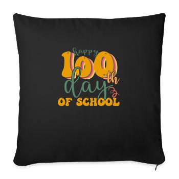 Happy 100th day of school - Sofa pillowcase 17,3'' x 17,3'' (45 x 45 cm) - black - Front