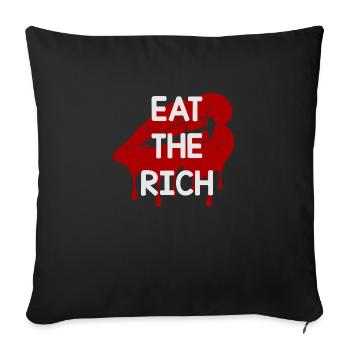 EAT THE RICH - 🍴 - Sofa pillowcase 17,3'' x 17,3'' (45 x 45 cm) - black - Front