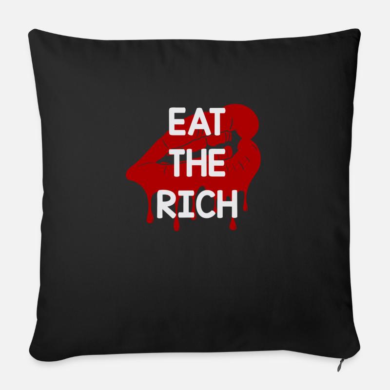 EAT THE RICH - 🍴 - Sofakissenbezug 45 x 45 cm - Schwarz