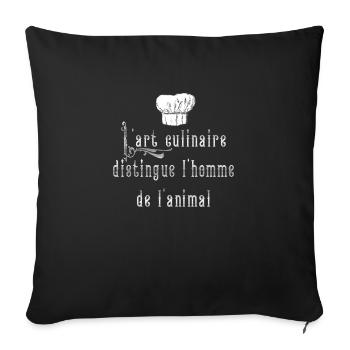 L'art culinaire - Sofakissenbezug 45 x 45 cm - Schwarz - Vorne