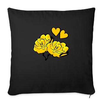 roses - Sofakissenbezug 45 x 45 cm - Schwarz - Vorne